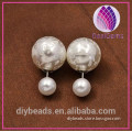 A Pair Of Fashion Earrings Pearl Two Kind Usage Double Pearl Beads Plug Earrings NEW Jewelry